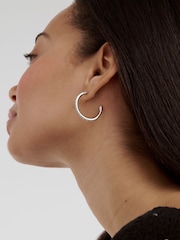 Ted Baker Silver Tone Clanci: Medium Crystal Hoop Earrings - Image 5 of 6