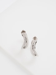 Ted Baker Silver Tone Large Wayva: Jewelled Wave Hoop Earrings - Image 1 of 3