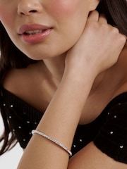 Ted Baker Silver Tone Claudia Narrow Crystal Hinged Bangle Bracelet - Image 4 of 5