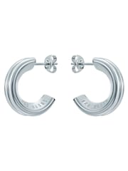 Ted Baker Silver Tone Small Hilya: Hidden Heart Hoop Earrings - Image 2 of 6