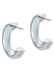 Ted Baker Silver Tone Small Hilya: Hidden Heart Hoop Earrings - Image 4 of 6