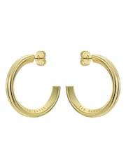 Ted Baker Gold Tone Large Hisla: Hidden Heart Hoop Earrings - Image 3 of 8