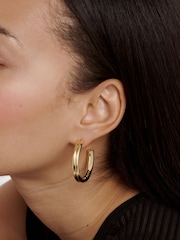 Ted Baker Gold Tone Large Hisla: Hidden Heart Hoop Earrings - Image 5 of 8