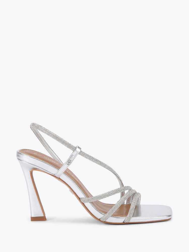 KG Kurt Geiger Silver Chrome Sweetie Gem Sandals - Image 1 of 4