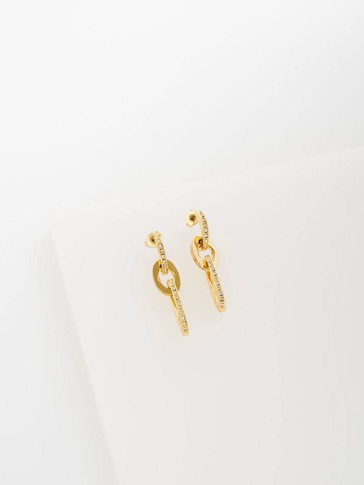 Ted Baker Gold Tone Shirina: Crystal Shimmer Drop Earrings - Image 1 of 6