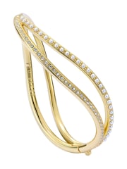 Ted Baker Gold Tone Wavie Jewelled Wave Hinged Bangle Bracelet - Image 3 of 5