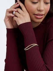Ted Baker Gold Tone Wavie Jewelled Wave Hinged Bangle Bracelet - Image 4 of 5