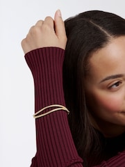 Ted Baker Gold Tone Wavie Jewelled Wave Hinged Bangle Bracelet - Image 5 of 5