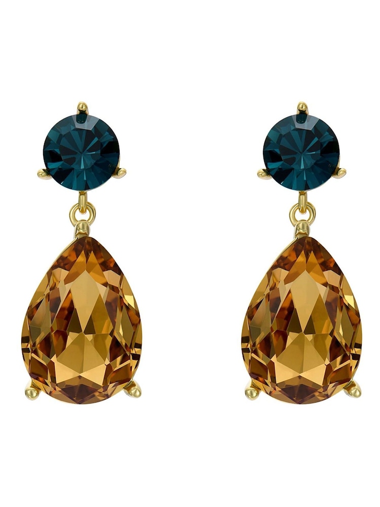 Ted Baker Gold Tone Tone Teaire Crystal Teardrop Earrings - Image 1 of 5