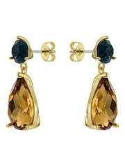 Ted Baker Gold Tone Tone Teaire Crystal Teardrop Earrings - Image 2 of 5
