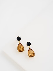 Ted Baker Gold Tone Tone Teaire Crystal Teardrop Earrings - Image 3 of 5