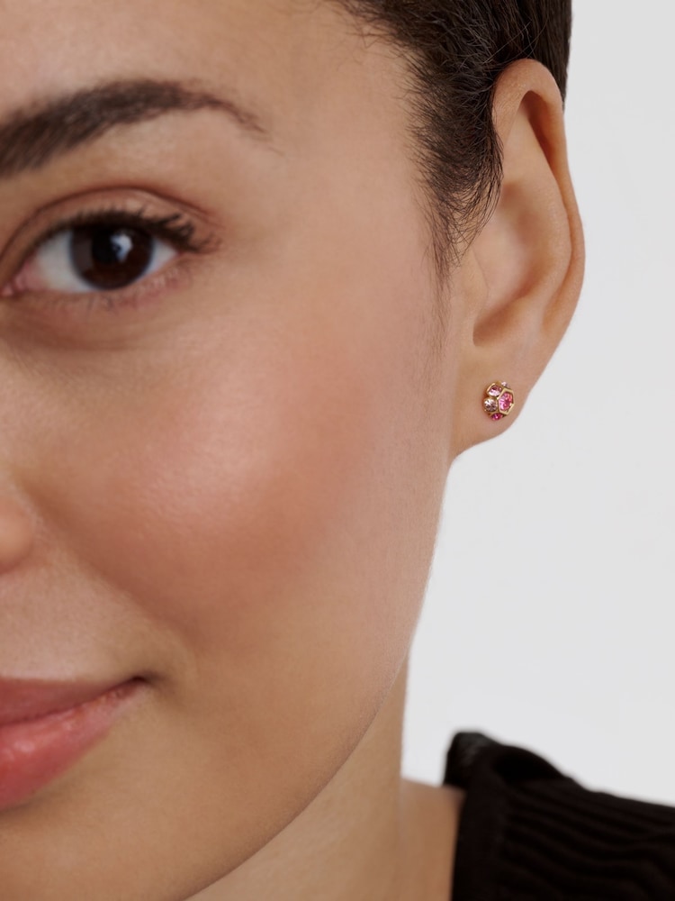 Ted Baker Gold Tone Gemme: Crystal Gem Cluster Stud Earrings - Image 5 of 5