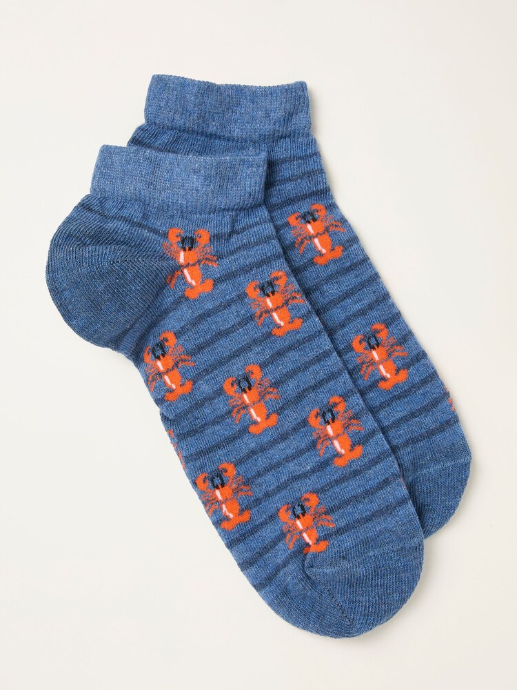 FatFace Blue Lobster Trainer Socks - Image 1 of 2 FatFace Blue Lobster Trainer Socks - Image 1 of 2