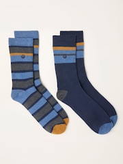 FatFace Navy 2 Pairs of Thermal Socks - Image 2 of 2