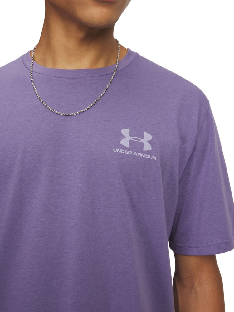 Under Armour Purple Sportstyle Left Chest Logo T-Shirt - Image 3 of 3 Under Armour Purple Sportstyle Left Chest Logo T-Shirt - Image 3 of 3