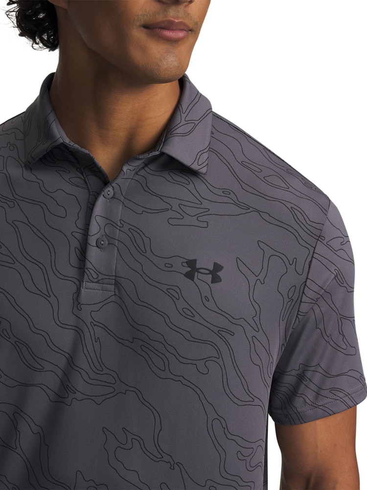 Under Armour Grey Playoff 3.0 Printed Polo Shirt - Image 3 of 3