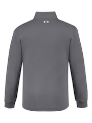 Grau - Under Armour UA MatchPlay Quarter Zip Sweatshirt mit Viertelreißverschluss - Bild 2 von 7