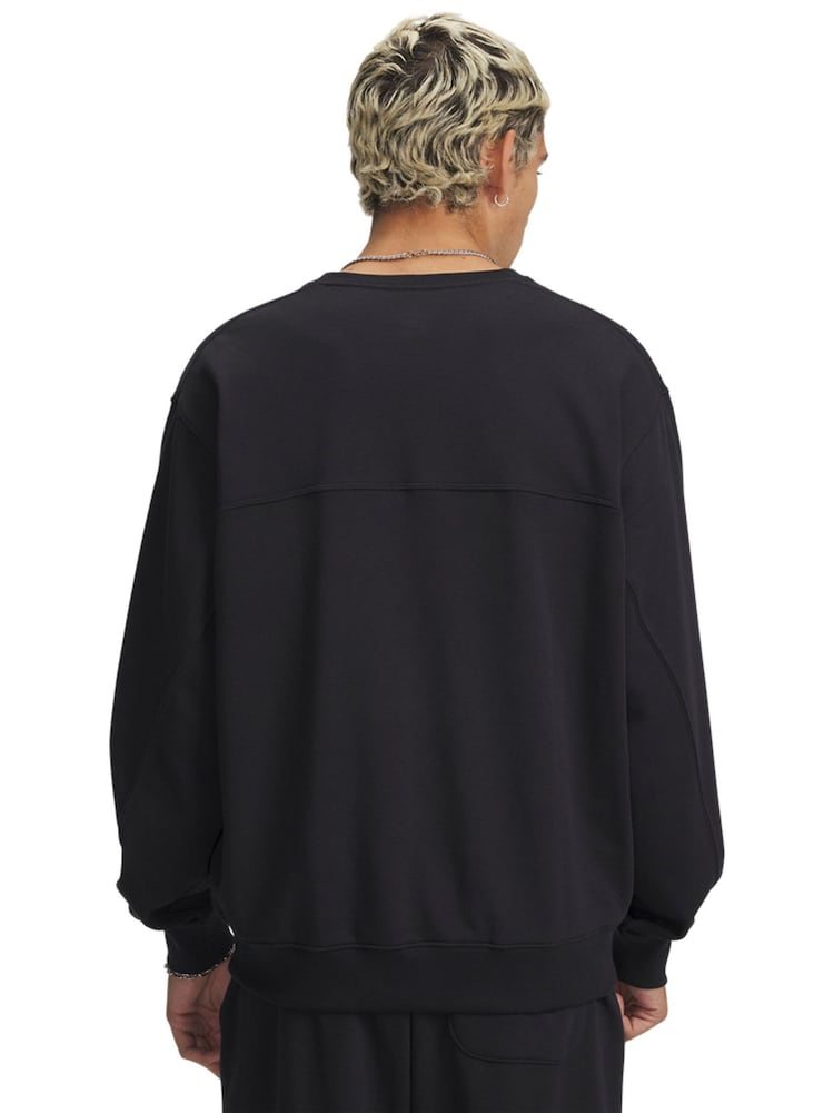 Under Armour Black Rival fleece Lightweight Crew Neck Sweat Top - Image 2 of 3 Under Armour Black Rival fleece Lightweight Crew Neck Sweat Top - Image 2 of 3