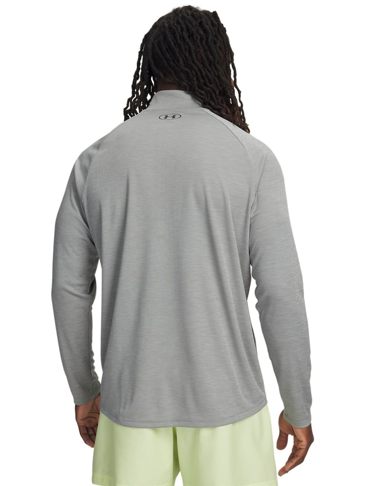 Under Armour Green Tech Textured 1/2 Zip Sweat Top - Image 2 of 3
