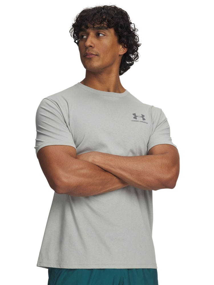 Under Armour Light Grey Sportstyle Left Chest Logo T-Shirt - Image 1 of 3
