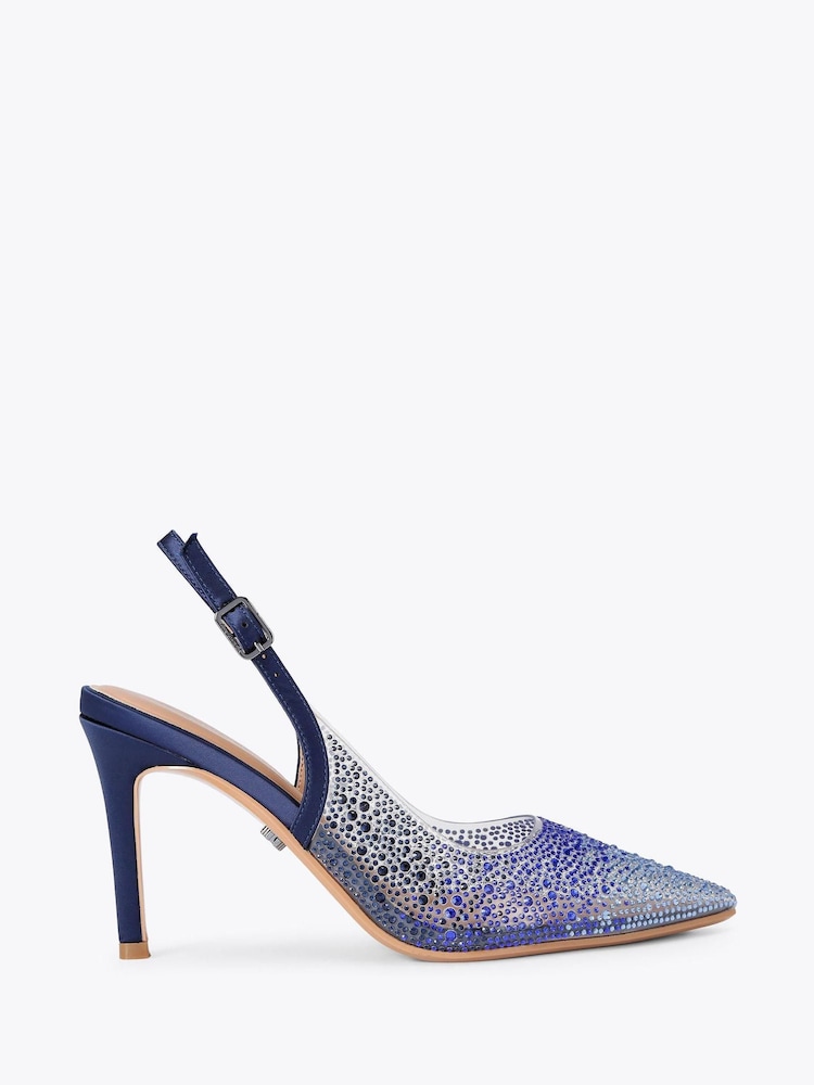 Carvela Blue Positano Vinyl Sling Back Shoes - Image 1 of 4 Carvela Blue Positano Vinyl Sling Back Shoes - Image 1 of 4
