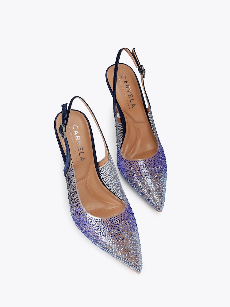 Carvela Blue Positano Vinyl Sling Back Shoes - Image 2 of 4 Carvela Blue Positano Vinyl Sling Back Shoes - Image 2 of 4