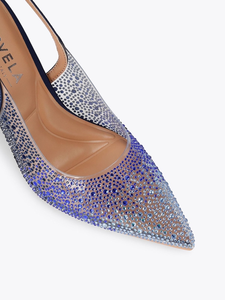 Carvela Blue Positano Vinyl Sling Back Shoes - Image 4 of 4