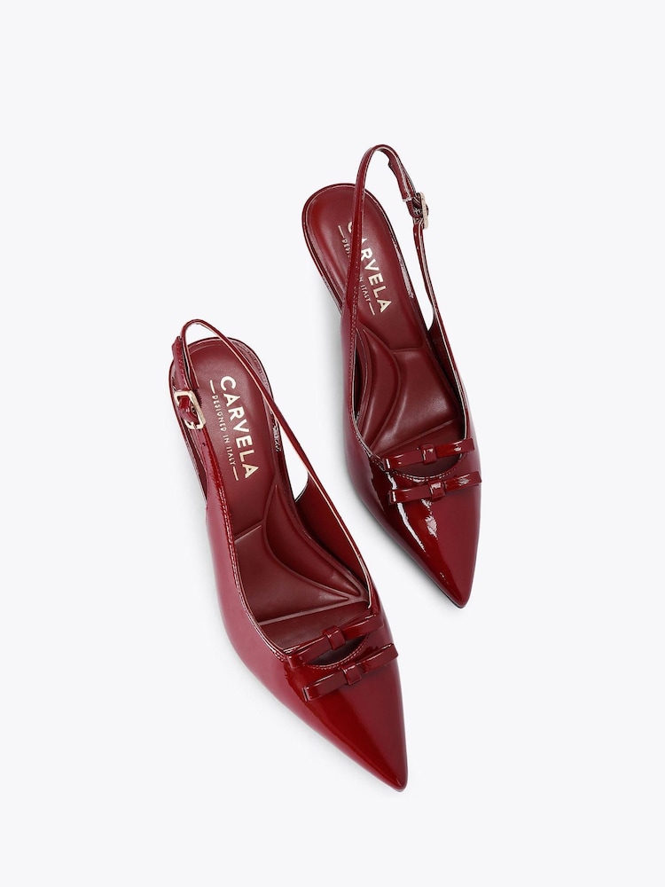 Carvela Red Positano Bow Sling Back Shoes - Image 2 of 4