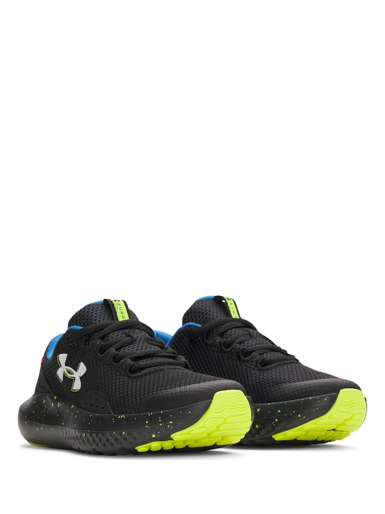 Buy Under Armour Black/Yellow Surge 4 Trainers from Next USA display picture 2
