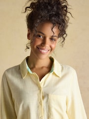 Joules Ida Yellow Long Sleeve Cotton Shirt - Image 4 of 7