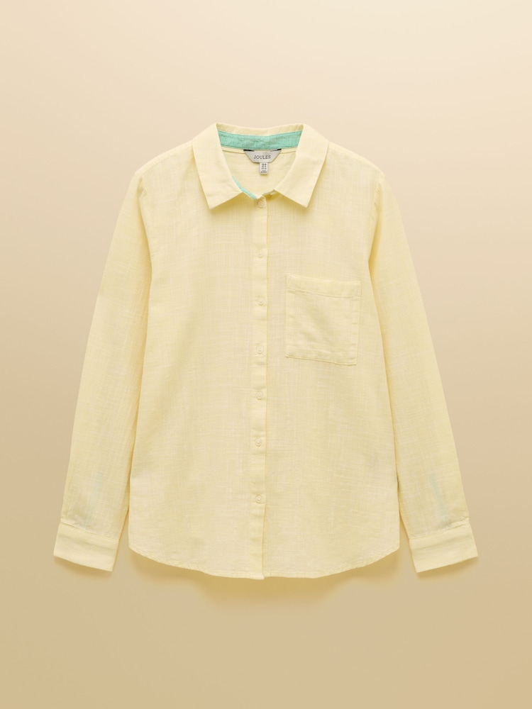 Joules Ida Yellow Long Sleeve Cotton Shirt - Image 7 of 7