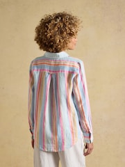 Joules Anna Multi Stripe Long Sleeve Pure Linen Shirt - Image 2 of 6