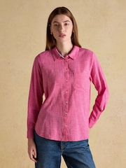 Joules Ida Pink Long Sleeve Cotton Shirt - Image 1 of 8