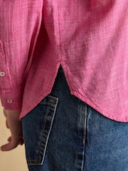 Joules Ida Pink Long Sleeve Cotton Shirt - Image 6 of 8