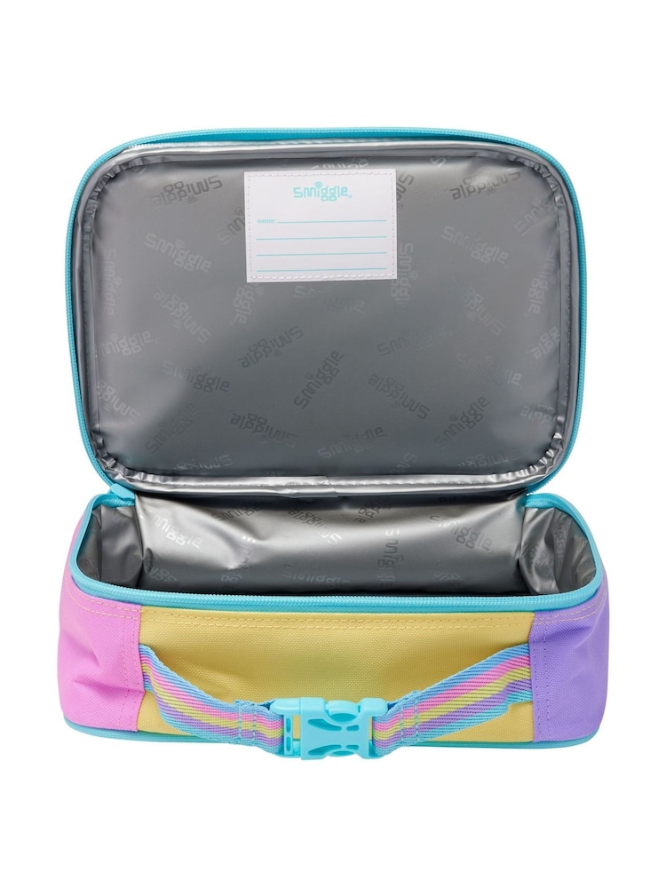 Smiggle Blue Teeny Tiny Ready Set Go Square Lunchbox - Image 2 of 2