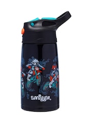 Smiggle Black Adventurous Junior Stainless Steel Flip Drink Bottle 400Ml - Image 1 of 2