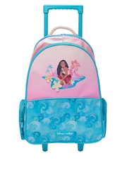 Smiggle Pink Moana Print Trolley Backpack With Light Up Wheels - Image 1 of 7