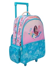 Smiggle Pink Moana Print Trolley Backpack With Light Up Wheels - Image 3 of 7
