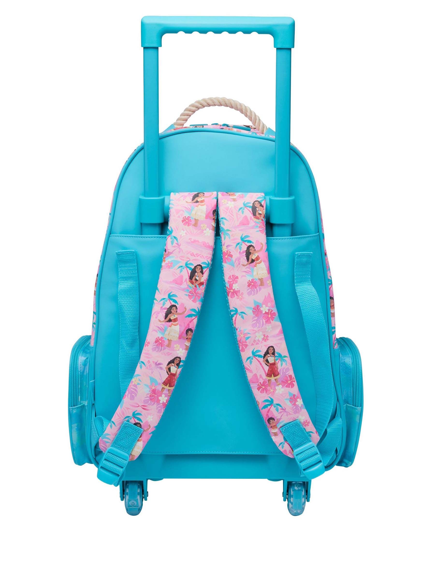 Buy Smiggle Pink Moana Print Trolley Backpack With Light Up Wheels