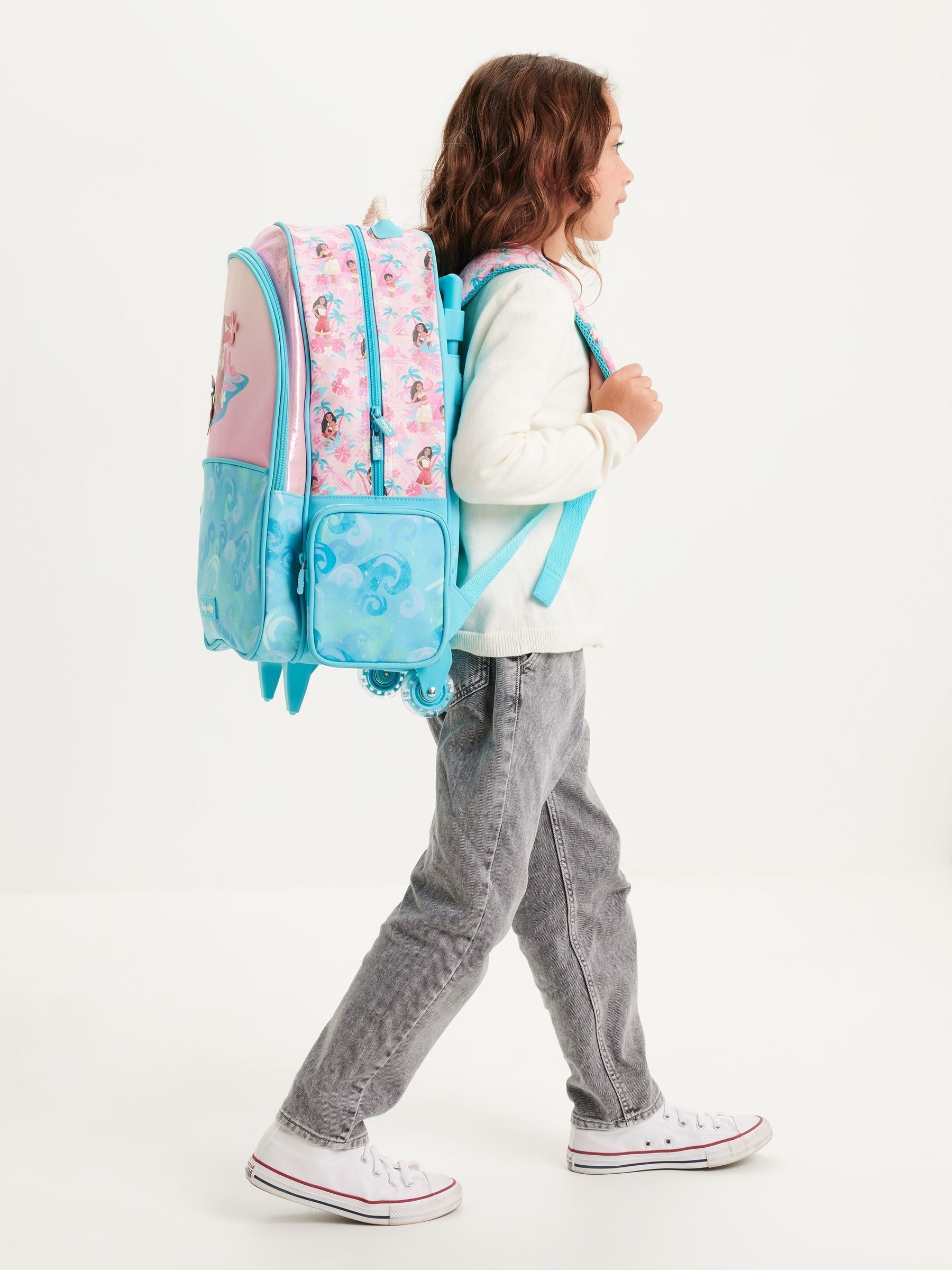 Smiggle Disney モアナ リュックサック36x30cm Buy Smiggle Pink Moana Print Trolley Backpack With Light Up Wheels