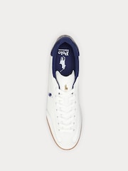 Polo Ralph Lauren White/Navy Blue Hester PP Sneakers Low Top Lace Trainers - Image 4 of 4