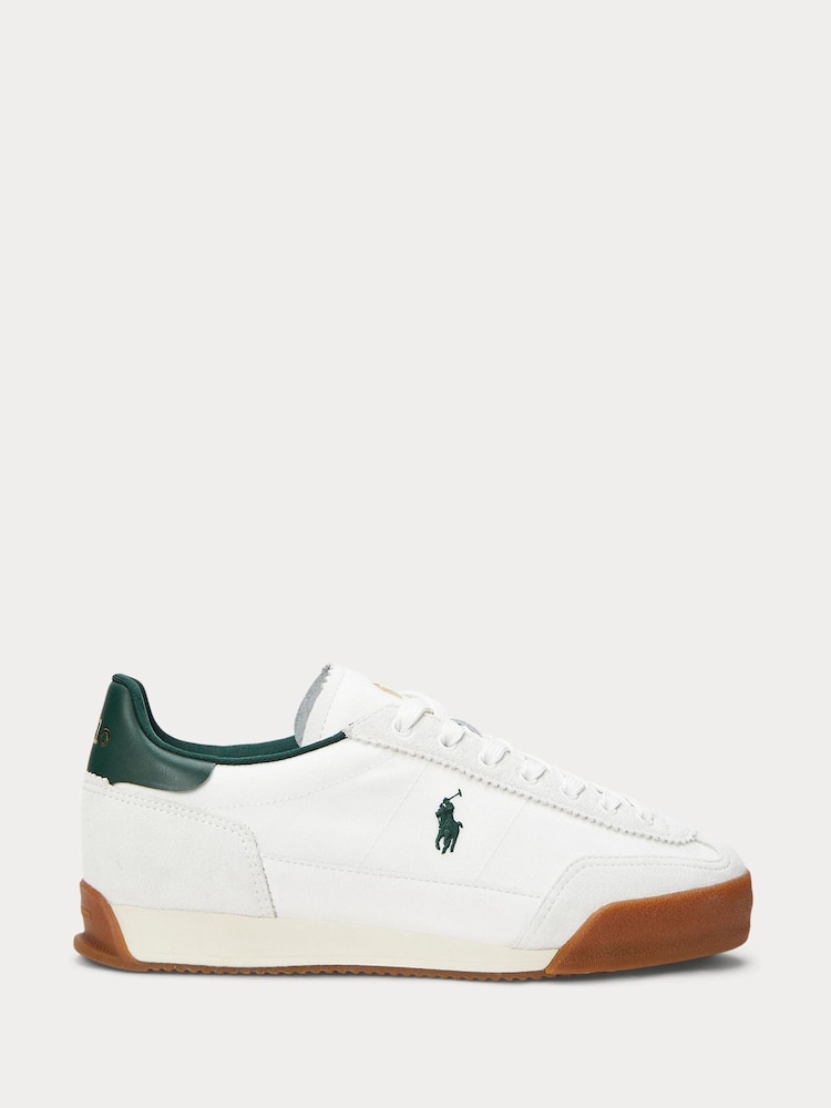 Polo Ralph Lauren White/Green Hester PP Sneakers Low Top Lace Trainers - Image 1 of 4