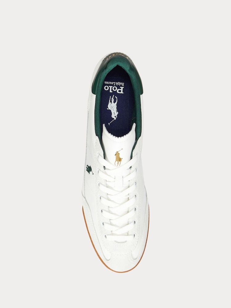 Polo Ralph Lauren White/Green Hester PP Sneakers Low Top Lace Trainers - Image 4 of 4
