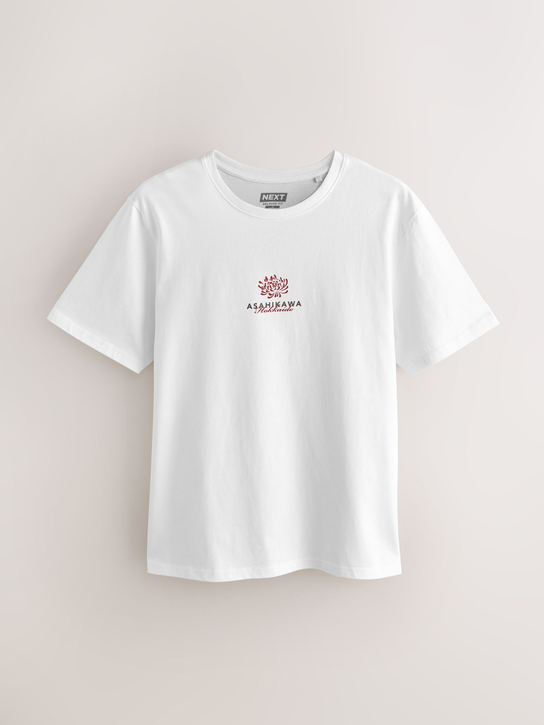 Buy White/Red Relaxed Fit Japanese Surf Graphic Print T