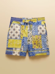 Joules Annie Multi Printed Patchwork Pull On Oxford Shorts - Image 7 of 7