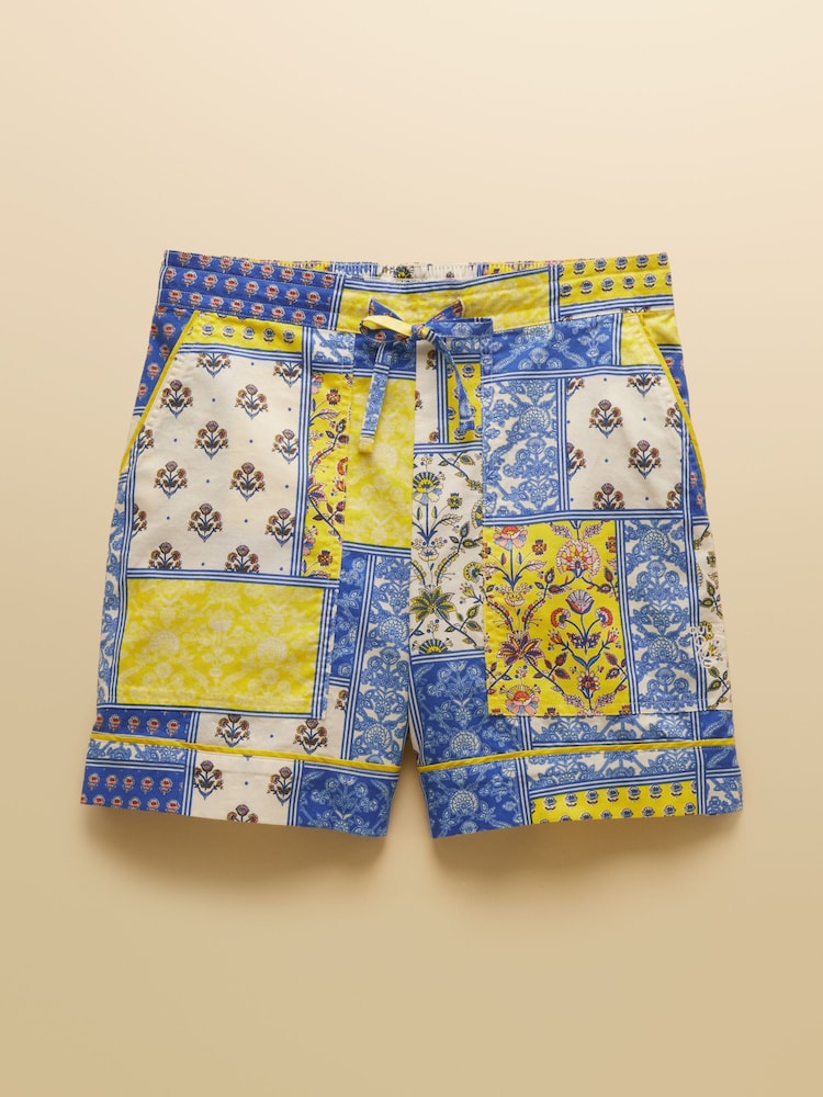 Joules Annie Multi Printed Patchwork Pull On Oxford Shorts - Image 7 of 7