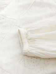 Ecru Long Sleeve Mini Patchwork Dress - Image 10 of 10