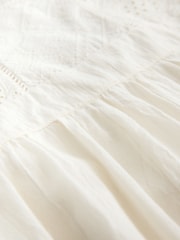 Ecru Long Sleeve Mini Patchwork Dress - Image 8 of 10