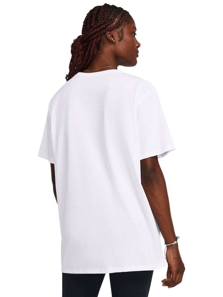 Under Armour White Campus Oversize T-Shirt - Image 2 of 4