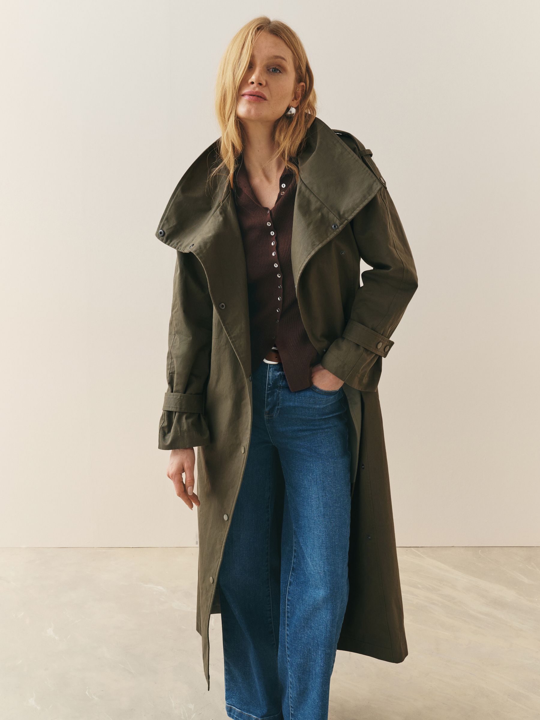 Buy Nothing Ordinary Olive Green Pure Cotton Trench Coat from Next